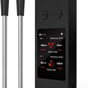 Digital Meat Thermometer with Probes - Black